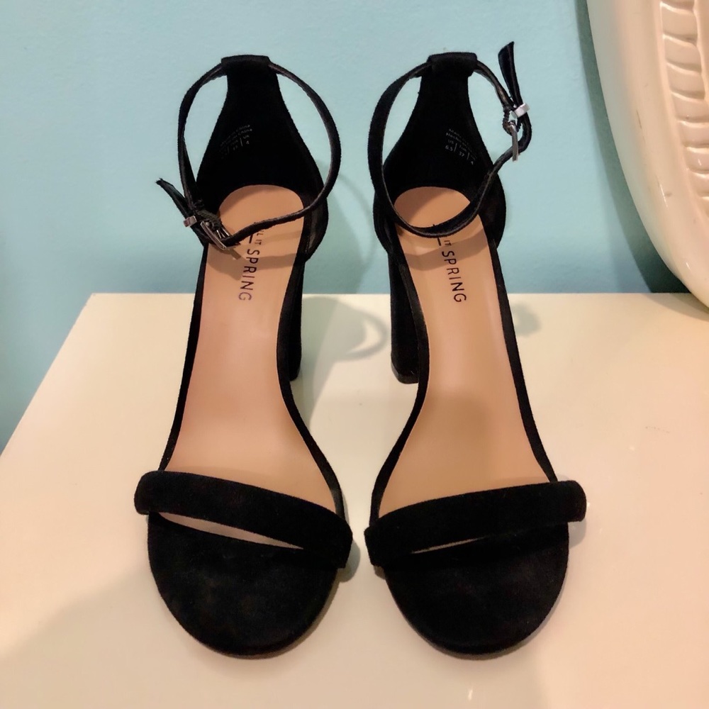 Black strap heels by Call it Spring